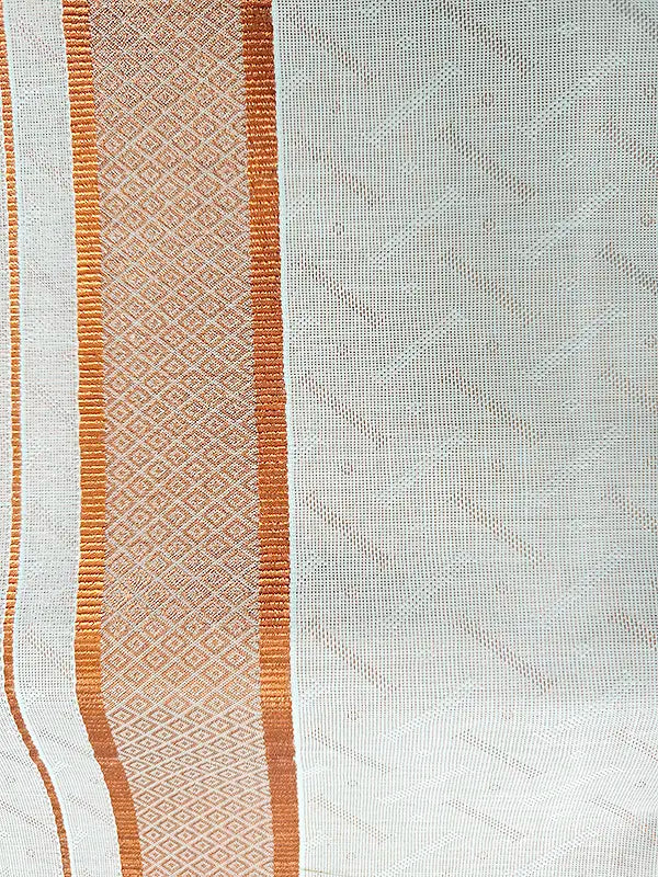 Premium Copper Tissue Jacquard Grid pattern Shirt with Matching Dhoti Set