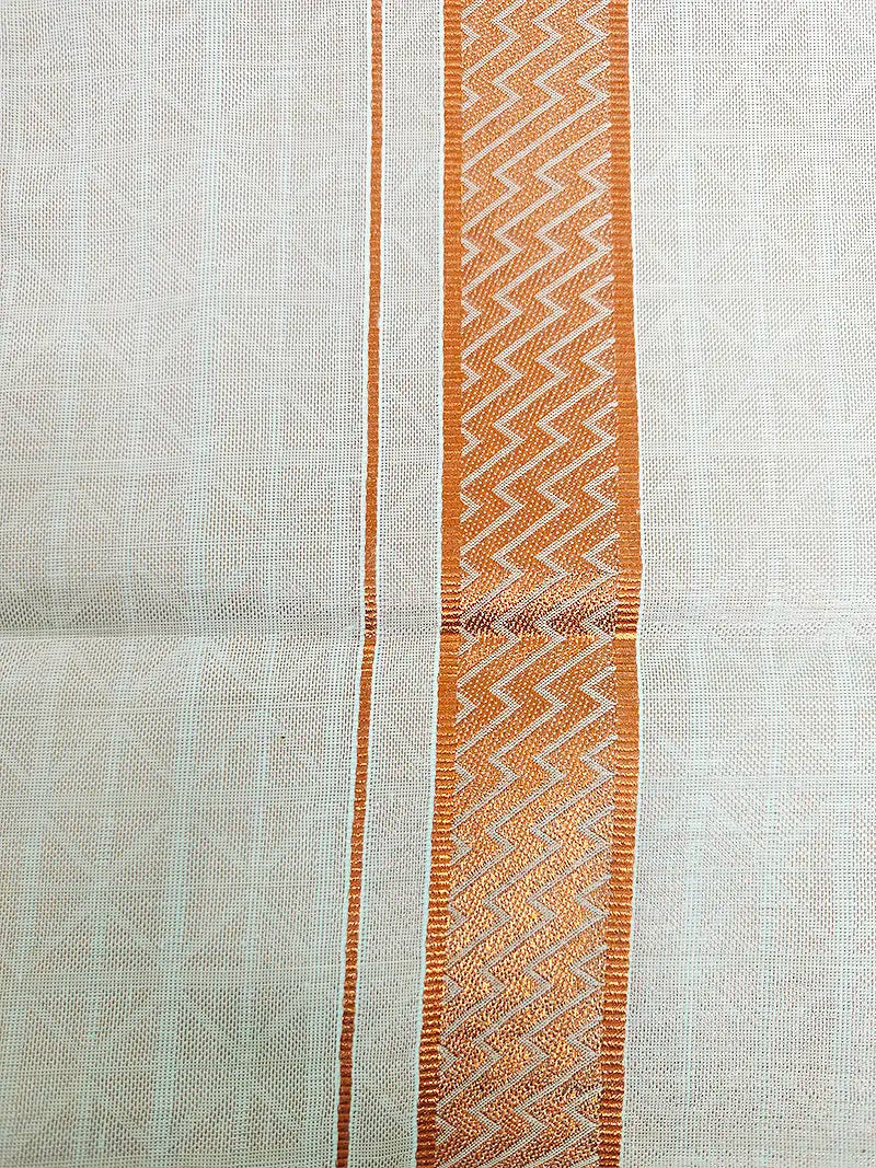 Premium Copper Tissue Jacquard Matrix pattern Shirt with Matching Dhoti Set