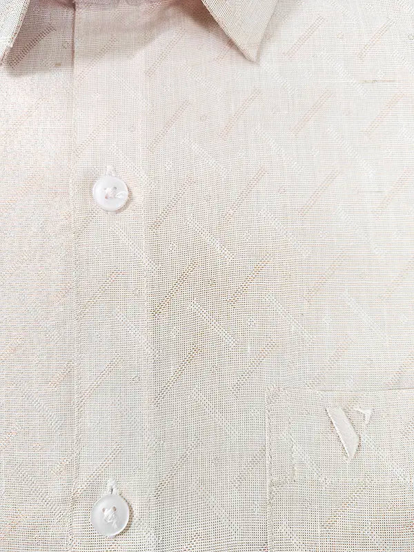 Premium Copper Tissue Jacquard Wave pattern Shirt with Matching Dhoti Set