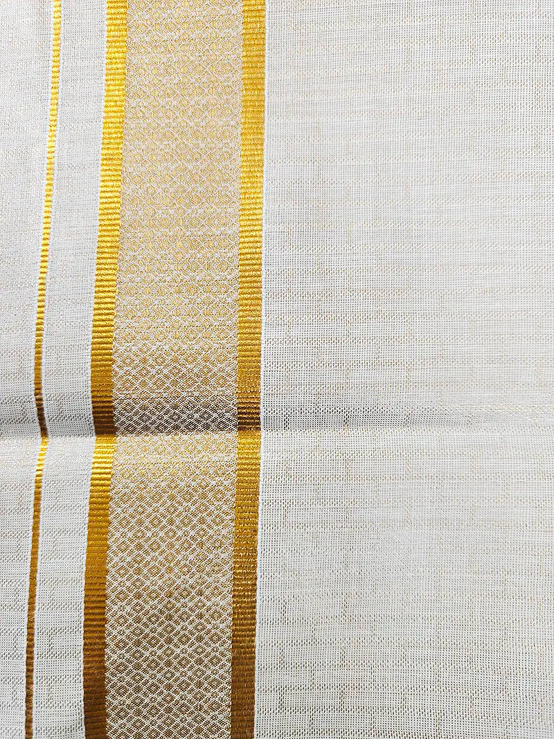 Royal Gold Tissue Matching Set (Shirt & Dhoti) Premium Ethnic Collection : Jacquard Grid Pattern