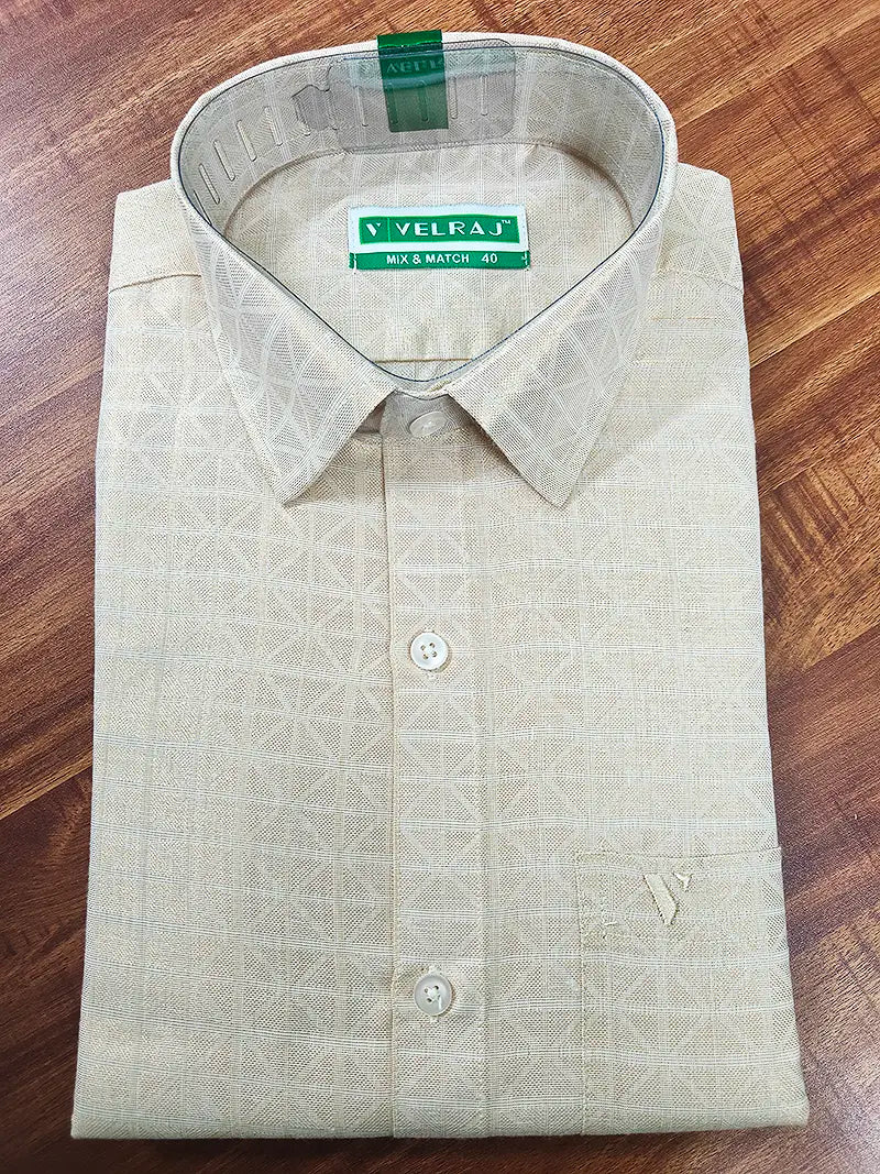 Royal Gold Tissue Matching Set (Shirt & Dhoti) Premium Ethnic Collection : Jacquard Matrix Pattern