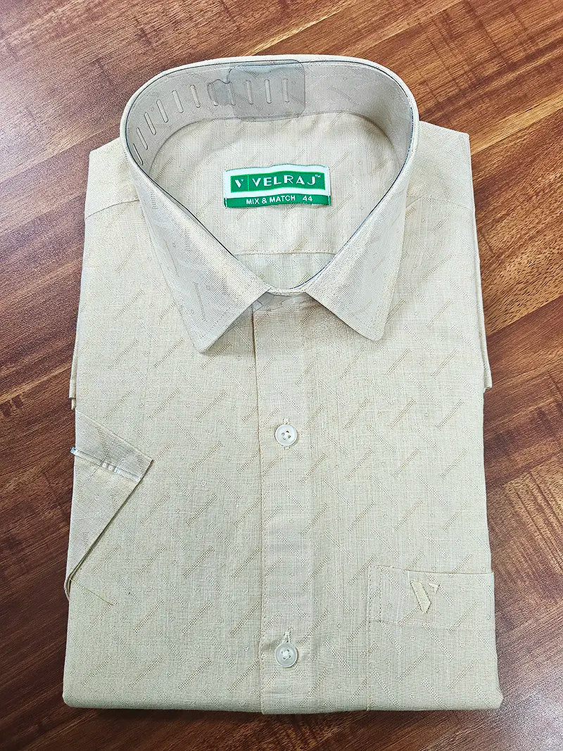 Royal Gold Tissue Matching Set (Shirt & Dhoti) Premium Ethnic Collection : Embossed Wave Pattern