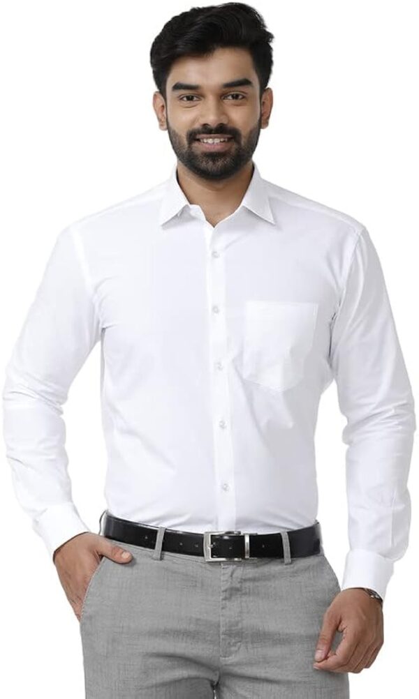 Men Bamboo Cotten White Shirt